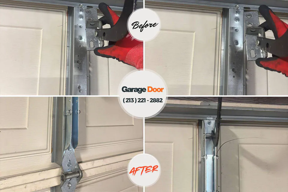 Before and after: garage door repair Fremont, MI